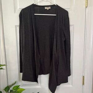 LOFT Gray Lightweight Knit Cardigan